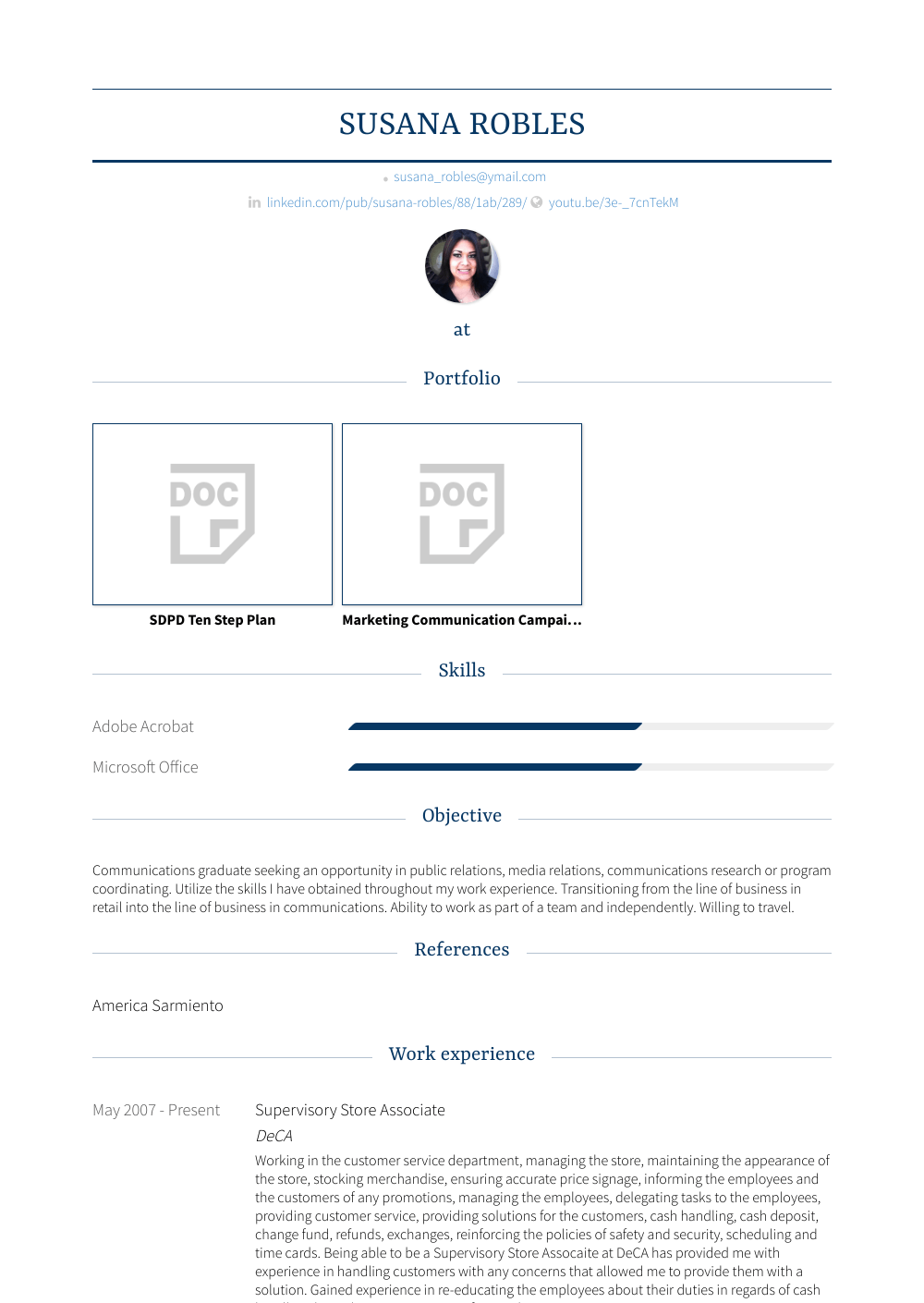 Store Associate - Resume Samples and Templates | VisualCV