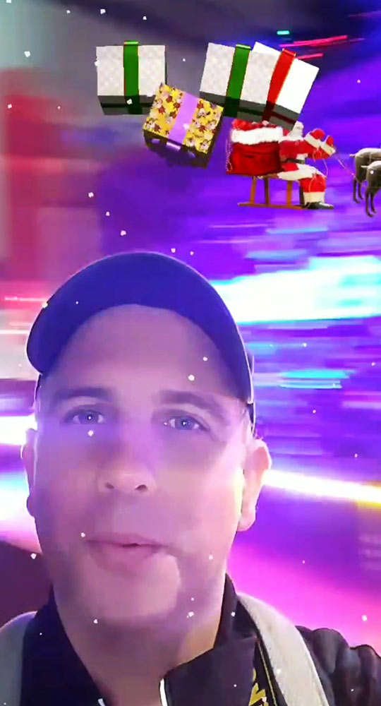 Santa is Coming Throwing Gifts