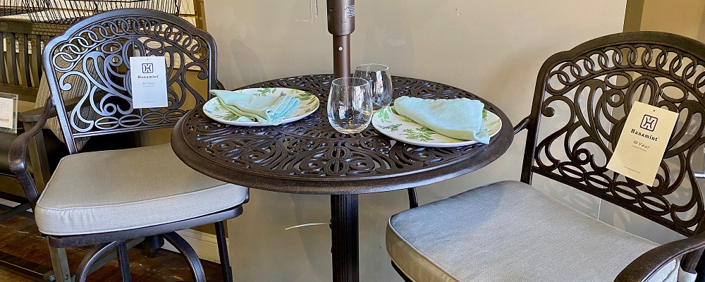 Roma aluminium round white table D:60