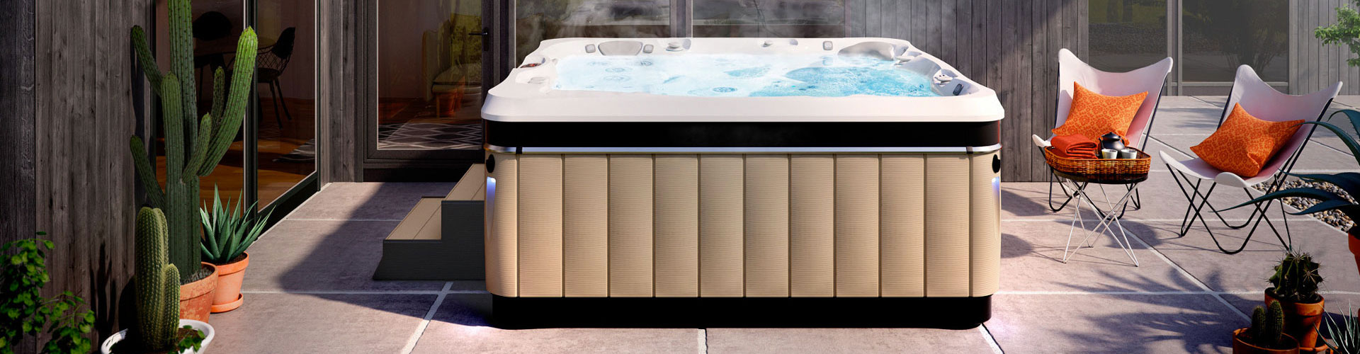 Caldera Freeflow Spas Hot Tub California Patio