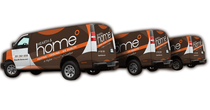 HVAC service vans ready for appointments