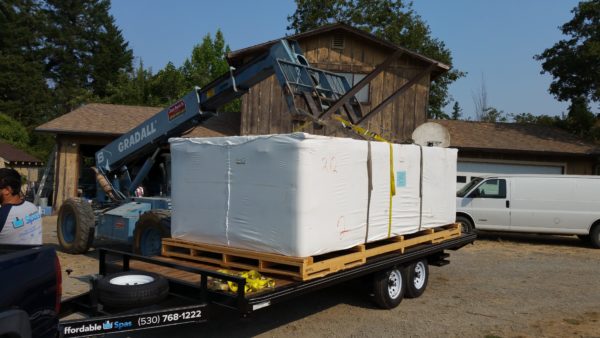 Affordable delivery of a swim spa