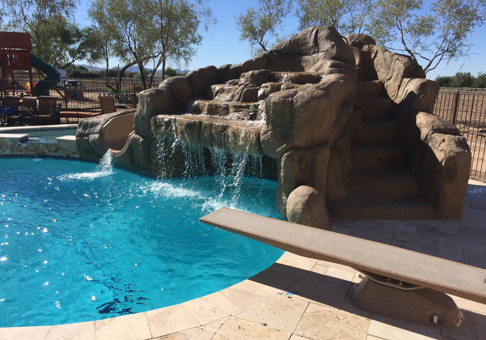 Garden Ride Series Slides Pool and Spa Center at Watertree