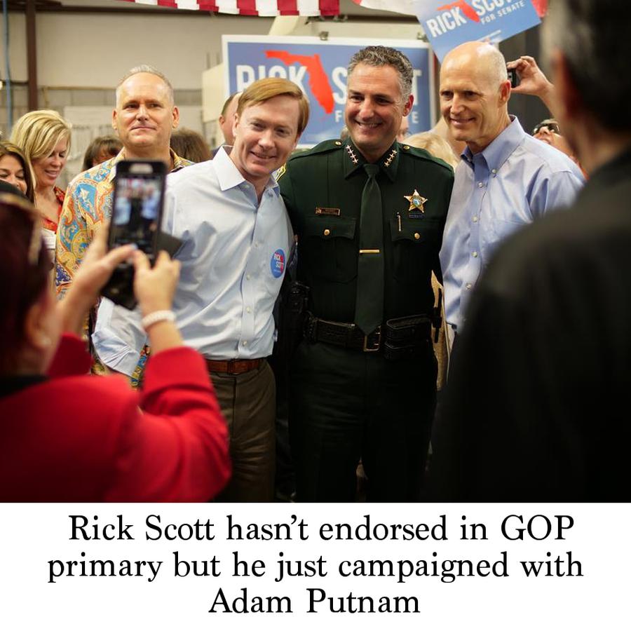 Rick Scott hasn't endorsed in GOP primary but he just campaigned with Adam  Putnam, image size:900x900