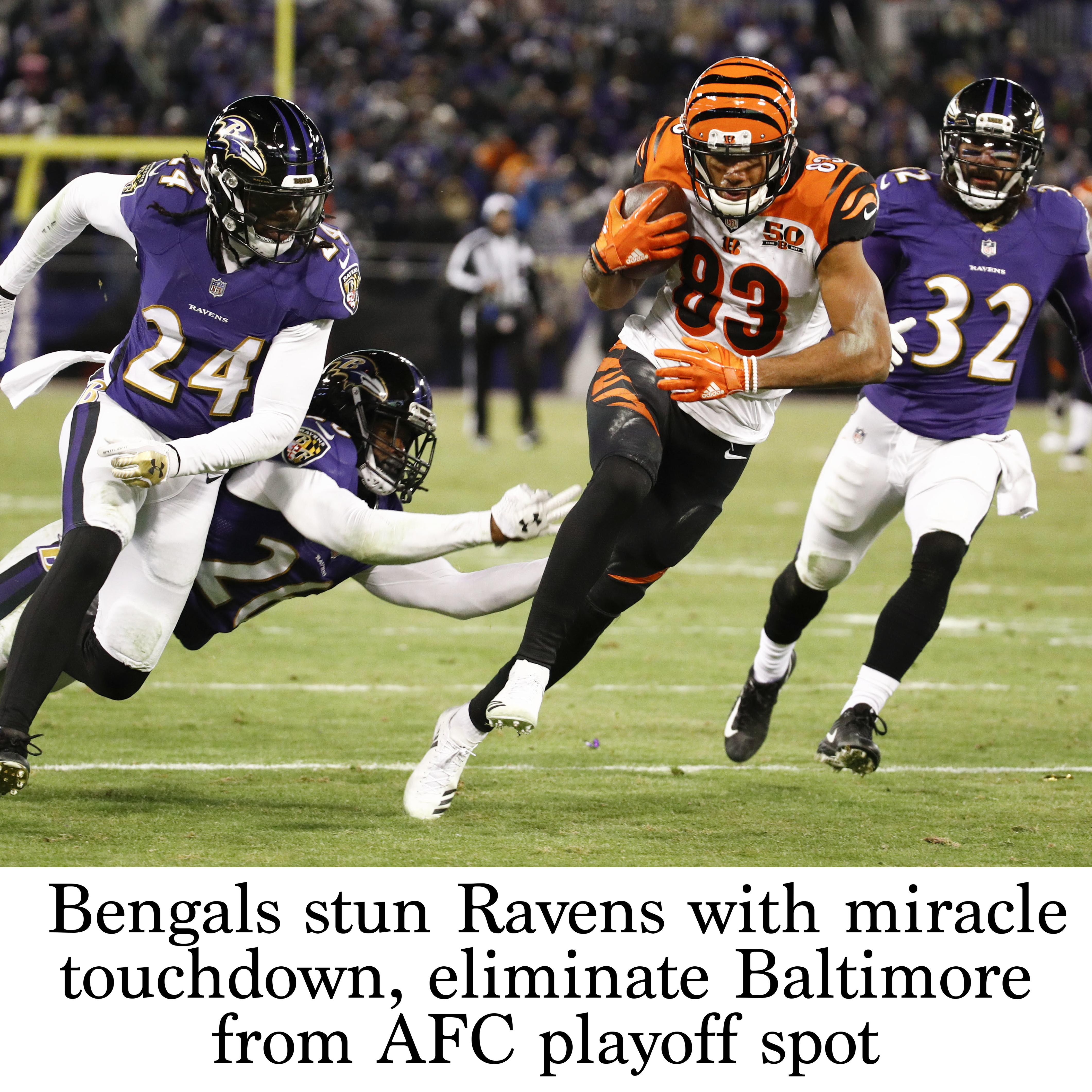 Cincinnati Bengals lose to Baltimore Ravens 27-24