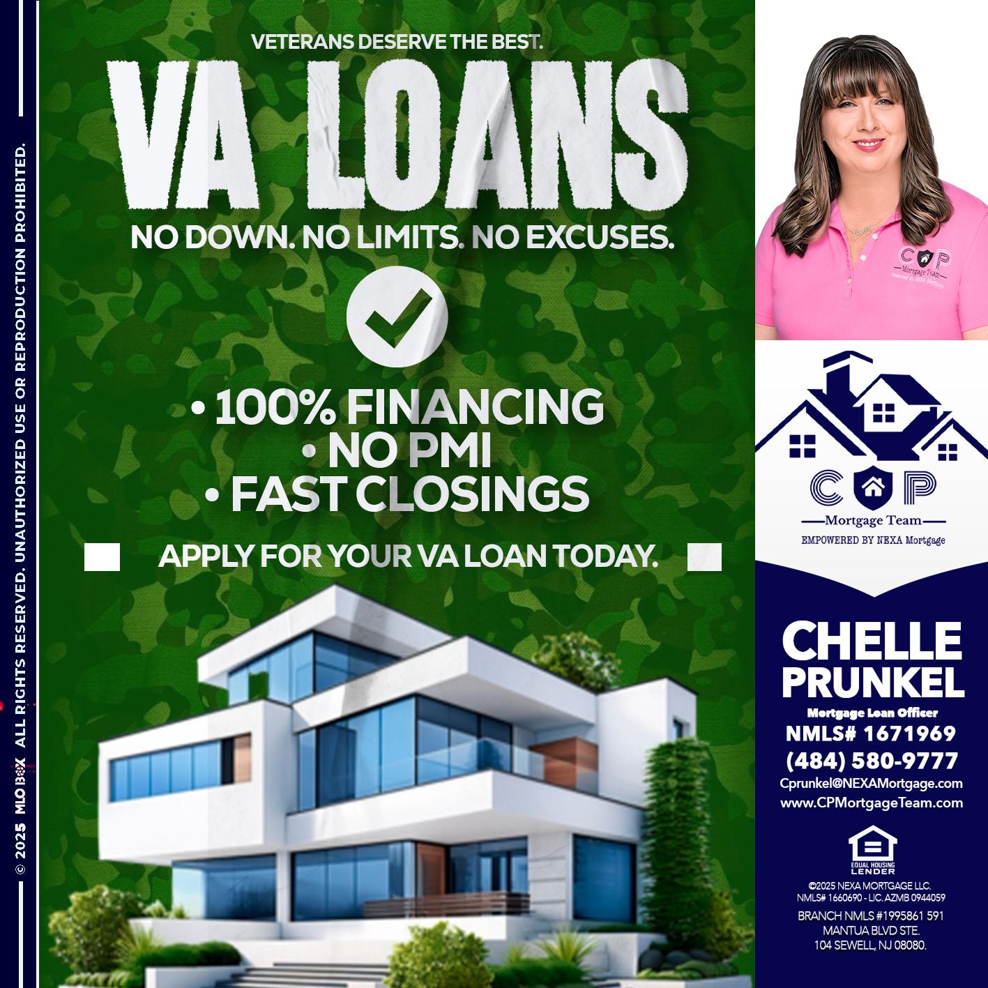 VA LOANS - Chelle Prunkel -Senior Mortgage Loan Officer
