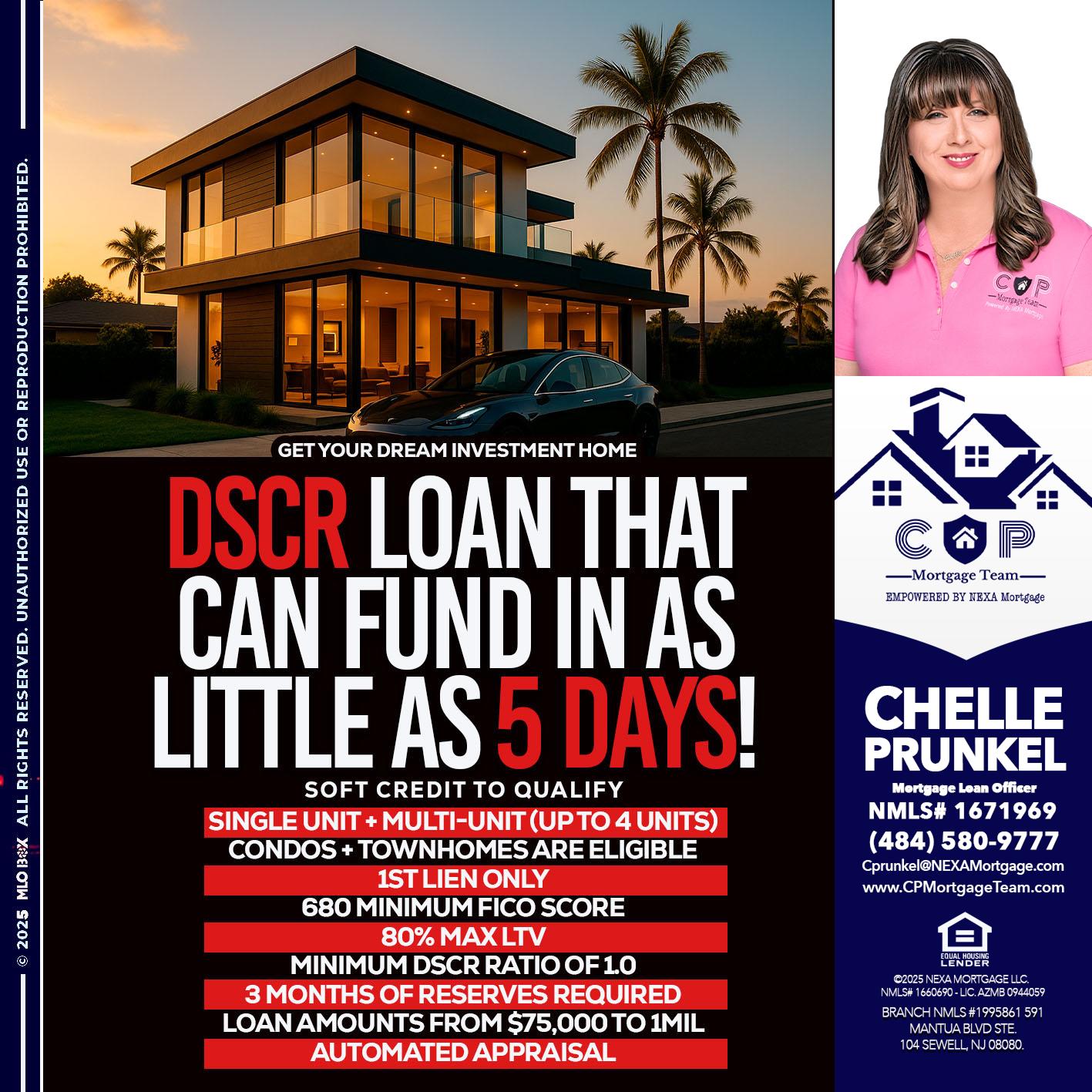 DSCR LOAN - Chelle Prunkel -Senior Mortgage Loan Officer