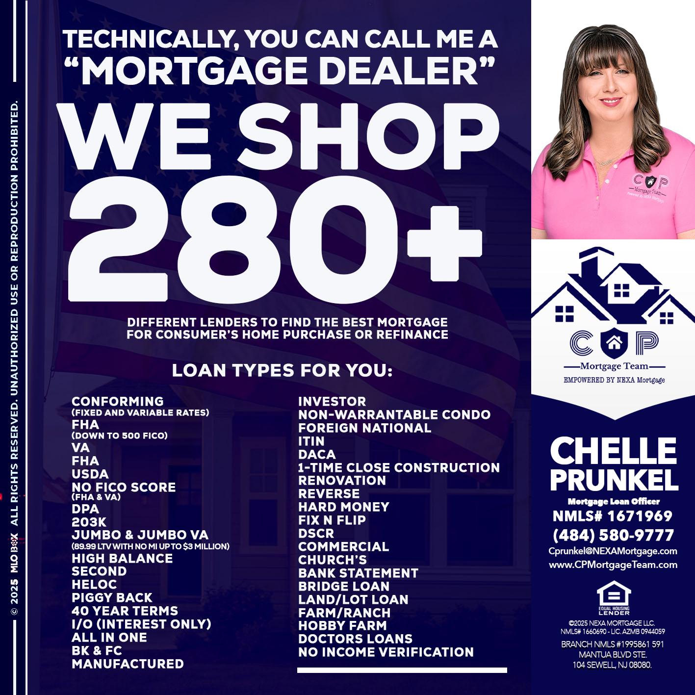 WE SHOP 280 + - Chelle Prunkel -Senior Mortgage Loan Officer