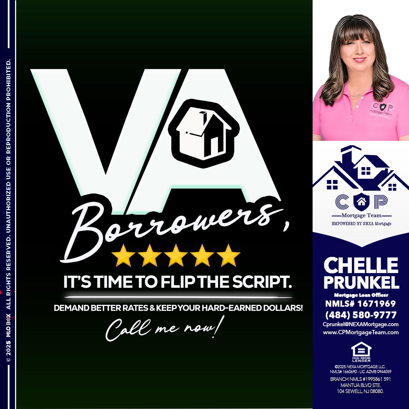 VA BORROWERS - Chelle Prunkel -Senior Mortgage Loan Officer