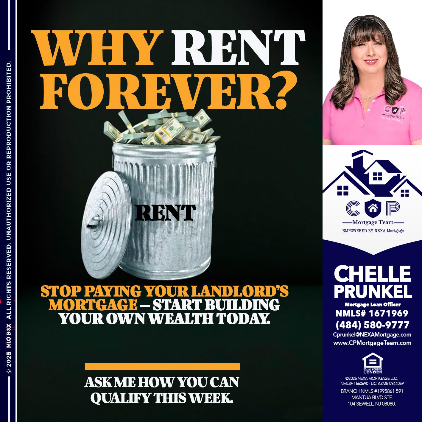 why rent? - Chelle Prunkel -Senior Mortgage Loan Officer