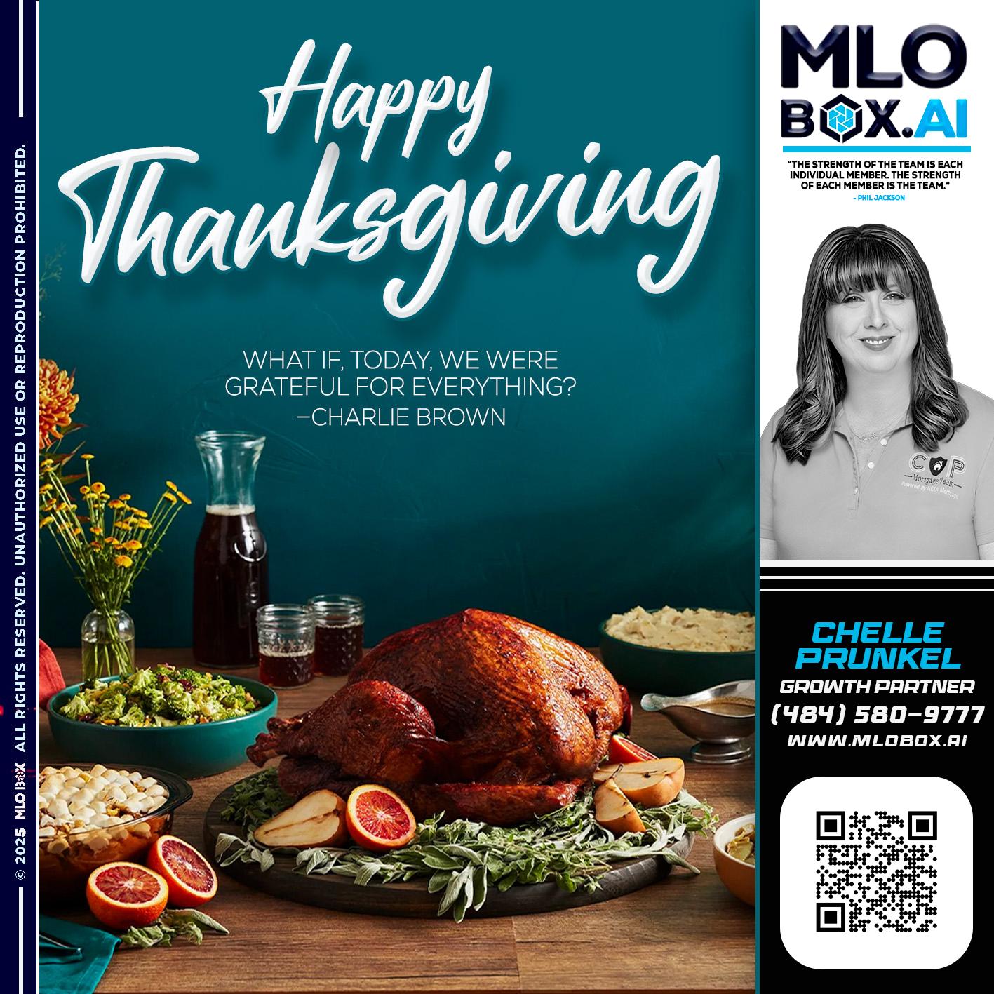 HAPPY THANKSGIVING - Chelle Prunkel -Senior Mortgage Loan Officer