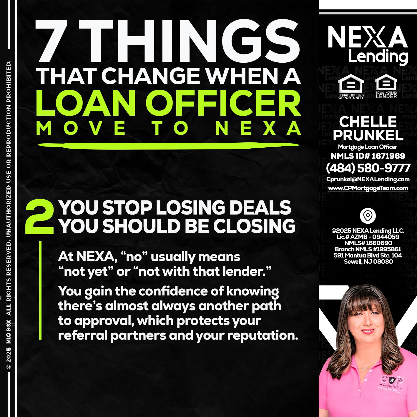 7 THINGS (2) - Chelle Prunkel -Senior Mortgage Loan Officer