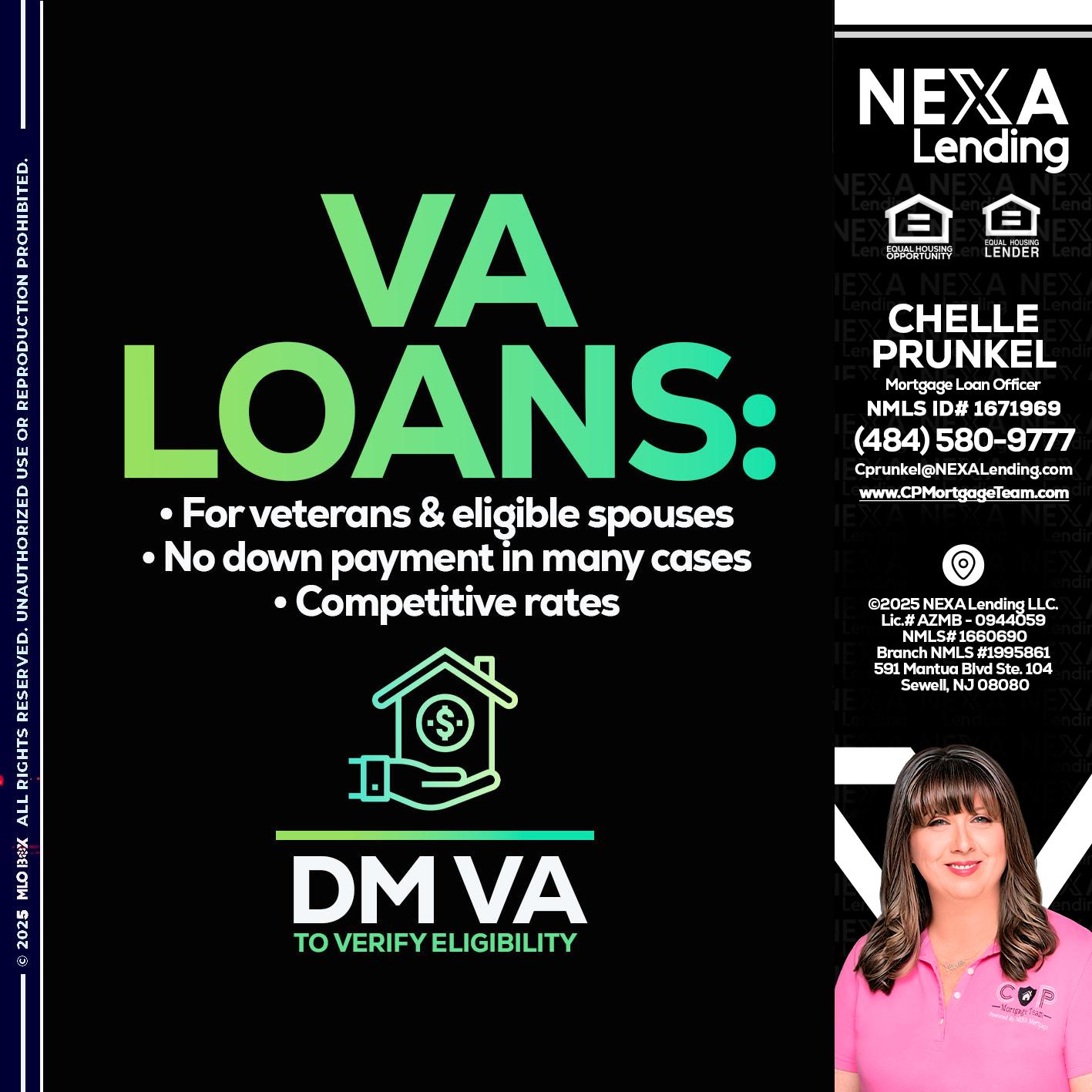 VA LOANS - Chelle Prunkel -Senior Mortgage Loan Officer