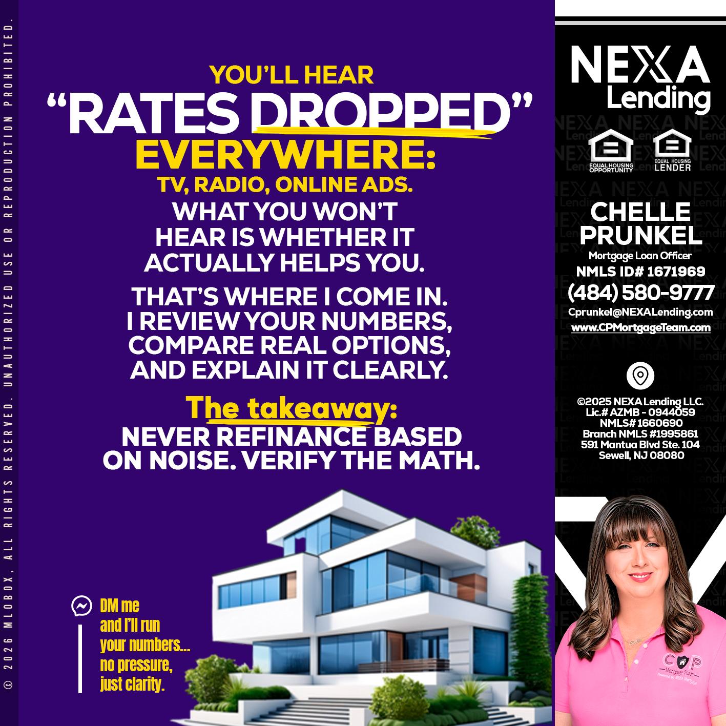 RATES DOPPED - Chelle Prunkel -Senior Mortgage Loan Officer