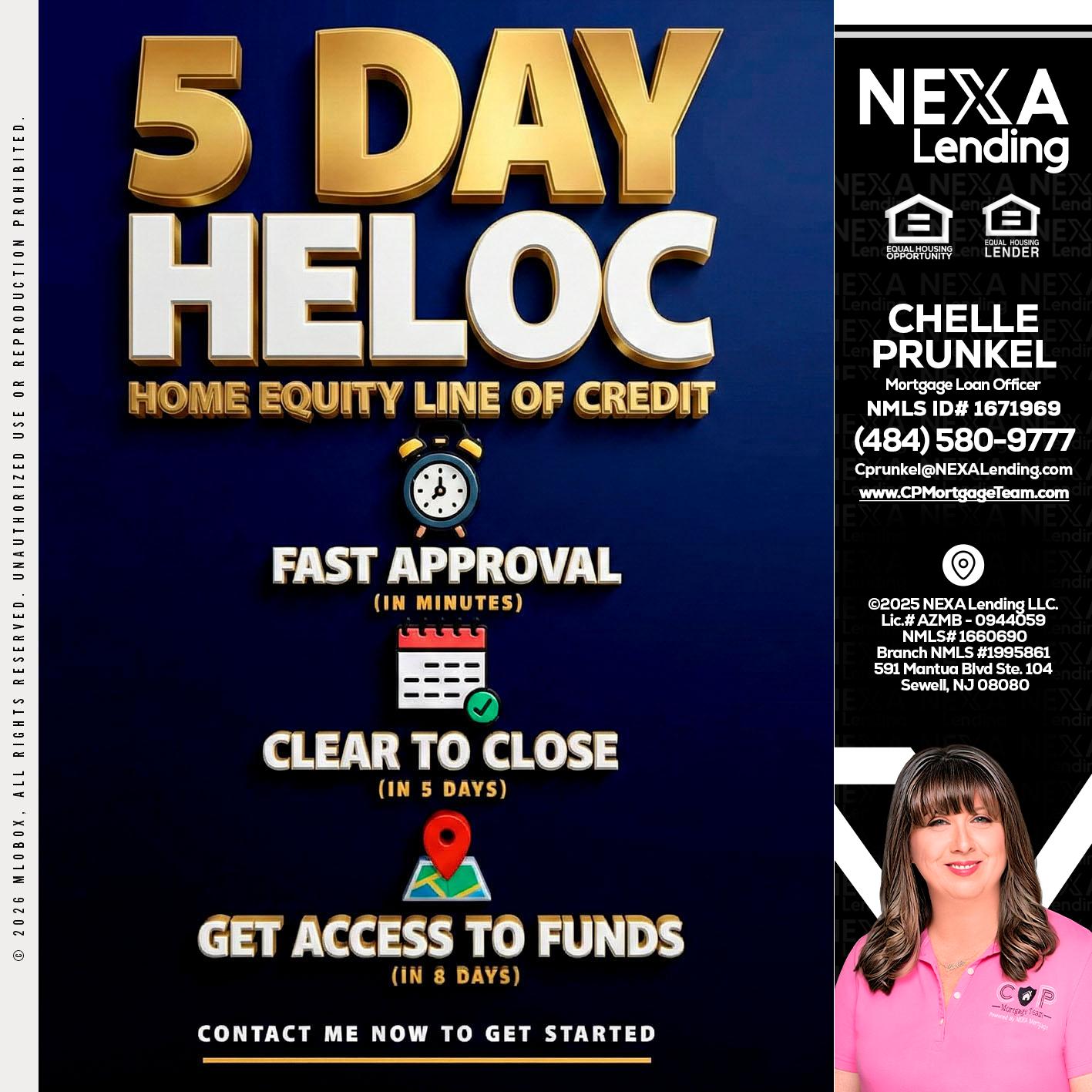 5 day hello - Chelle Prunkel -Senior Mortgage Loan Officer