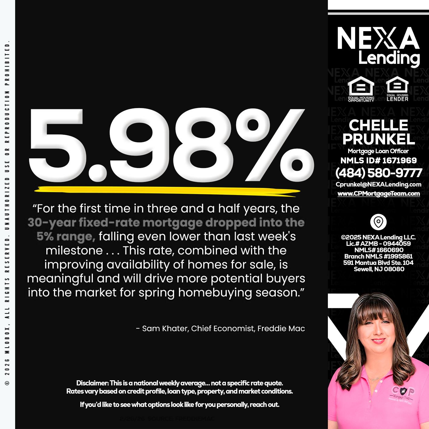 5.98% - Chelle Prunkel -Senior Mortgage Loan Officer