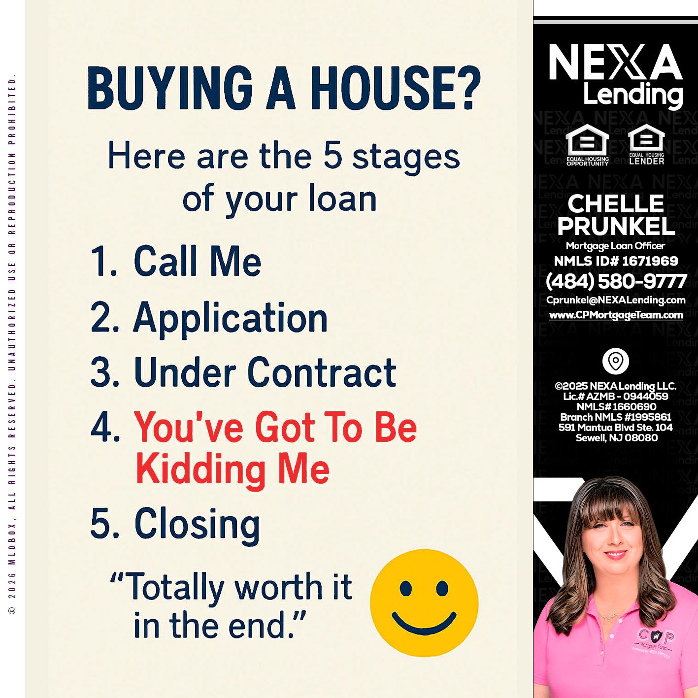 BUYING A HOUSE - Chelle Prunkel -Senior Mortgage Loan Officer