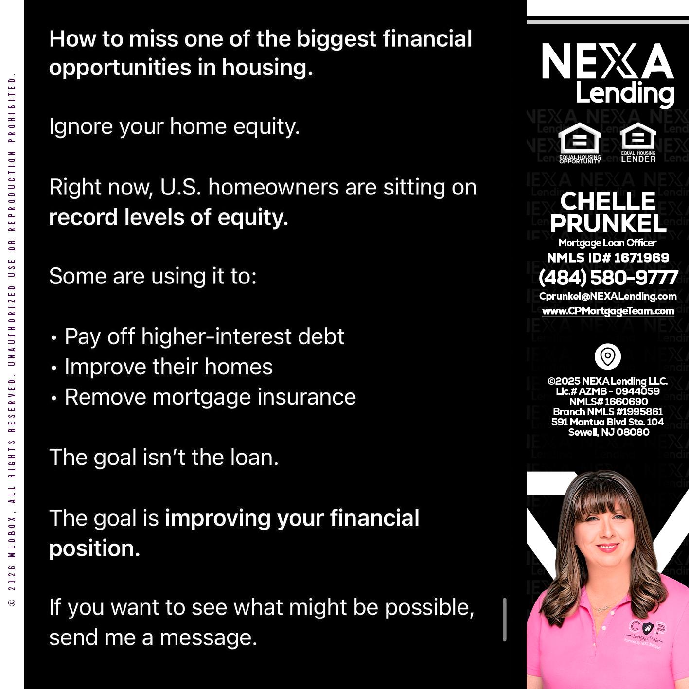 how to miss - Chelle Prunkel -Senior Mortgage Loan Officer