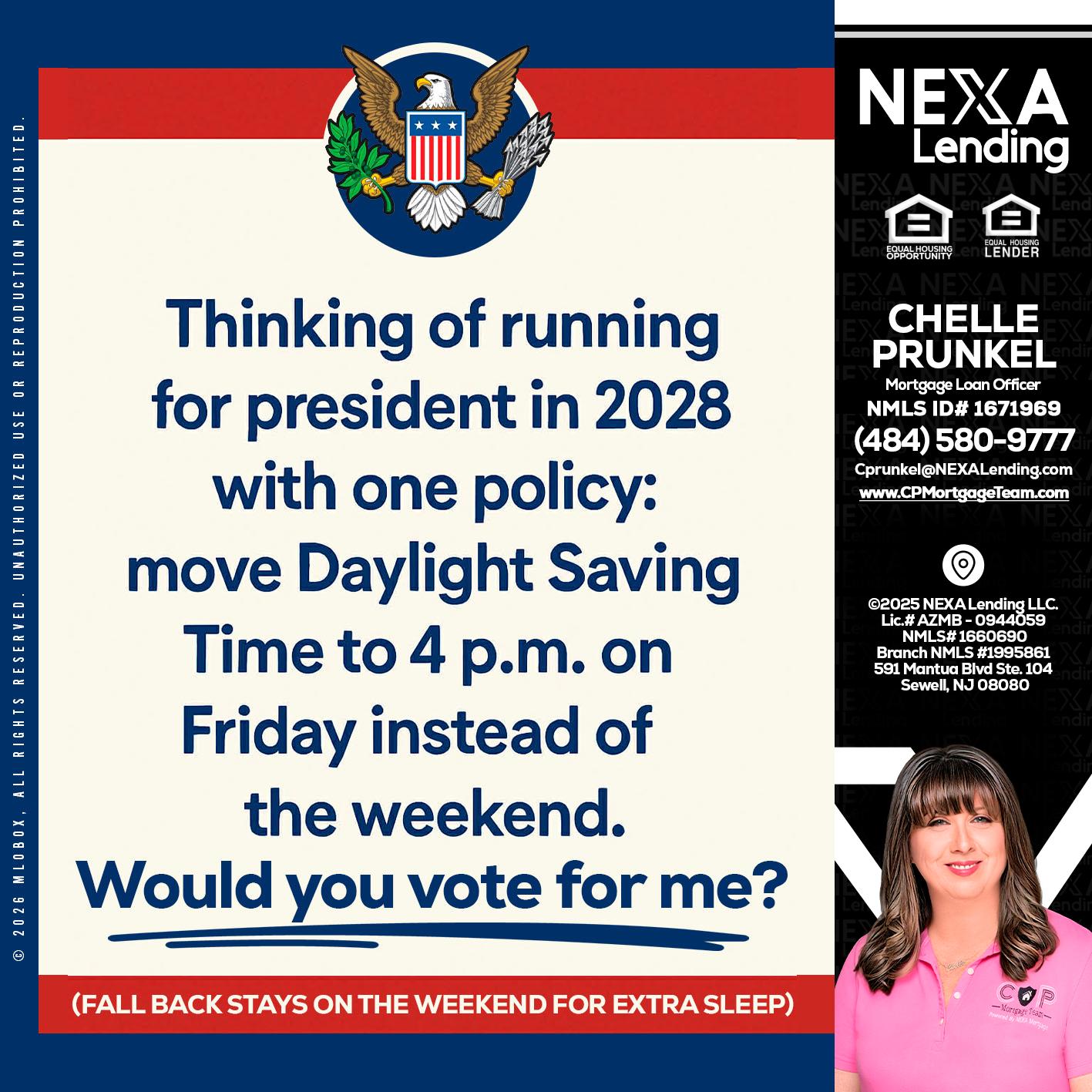 THINKING OF RUNING - Chelle Prunkel -Senior Mortgage Loan Officer