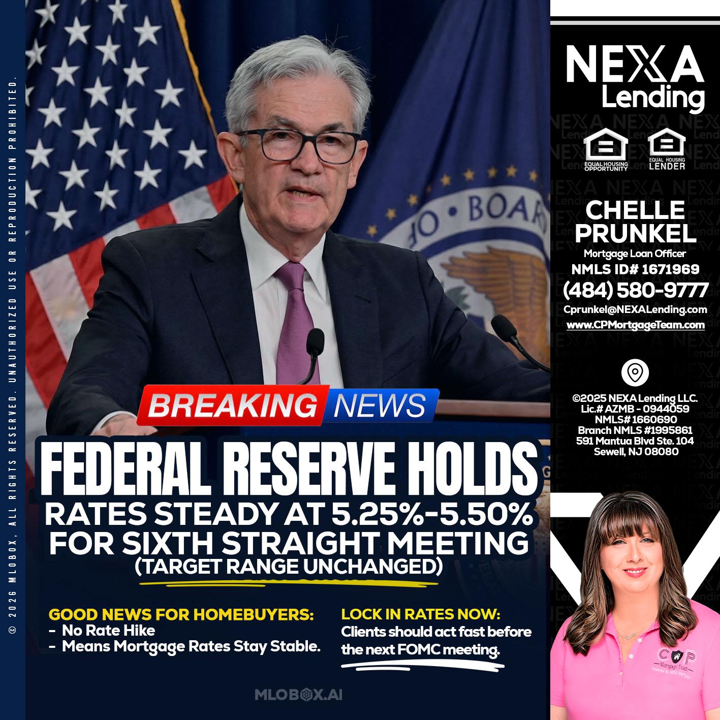 federal reserve - Chelle Prunkel -Senior Mortgage Loan Officer