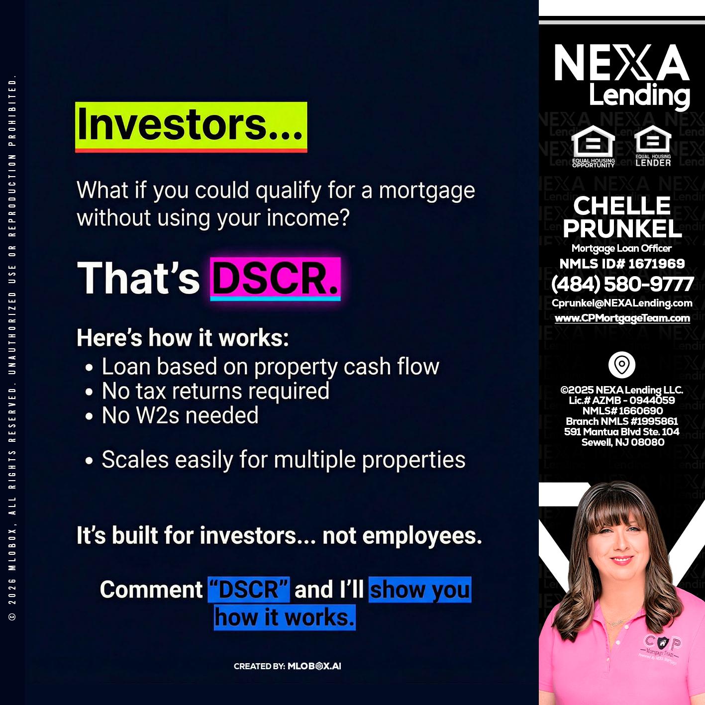 INVESTORS - Chelle Prunkel -Senior Mortgage Loan Officer