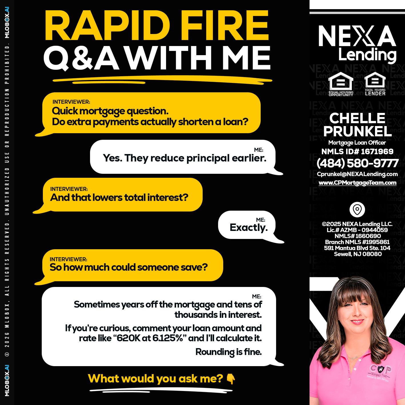 RAPID FIRE QA - Chelle Prunkel -Senior Mortgage Loan Officer