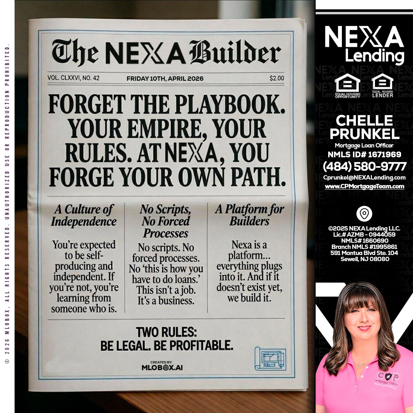 THE NEXA BUILDER - Chelle Prunkel -Senior Mortgage Loan Officer
