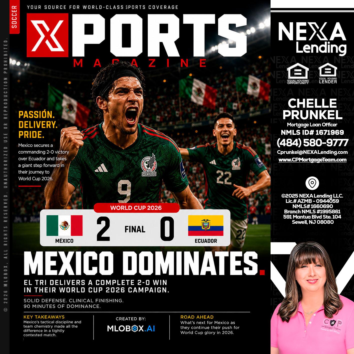 XPORTS MEX 2-0 ECUADOR - Chelle Prunkel -Senior Mortgage Loan Officer