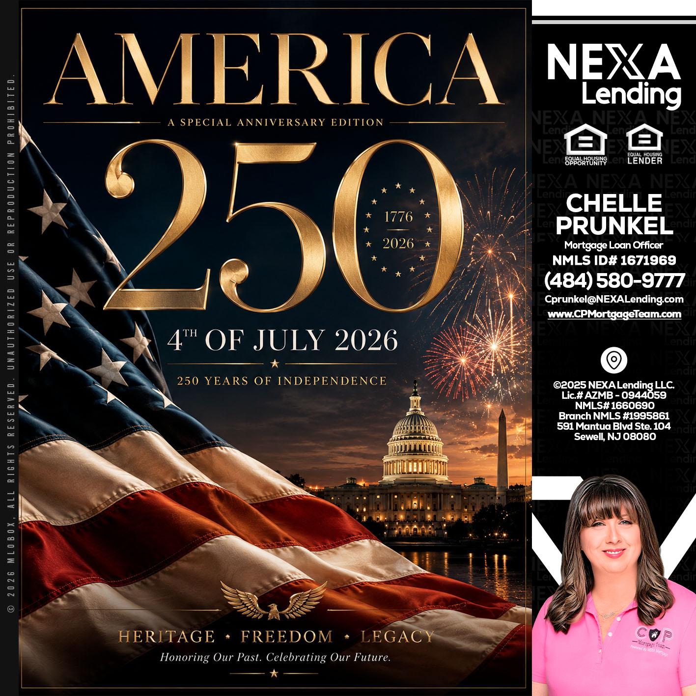 AMERICA 250 TH - Chelle Prunkel -Senior Mortgage Loan Officer