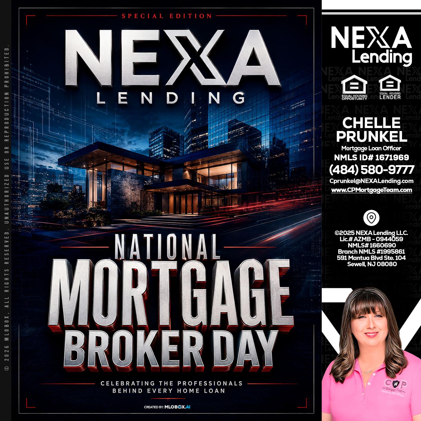 NATIONAL MORTGAGE BROKER DAY - Chelle Prunkel -Senior Mortgage Loan Officer