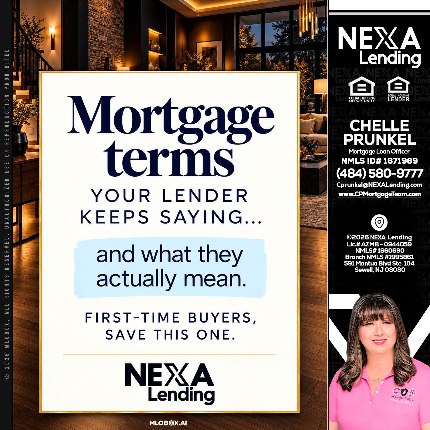 mortgage terms - Chelle Prunkel -Senior Mortgage Loan Officer