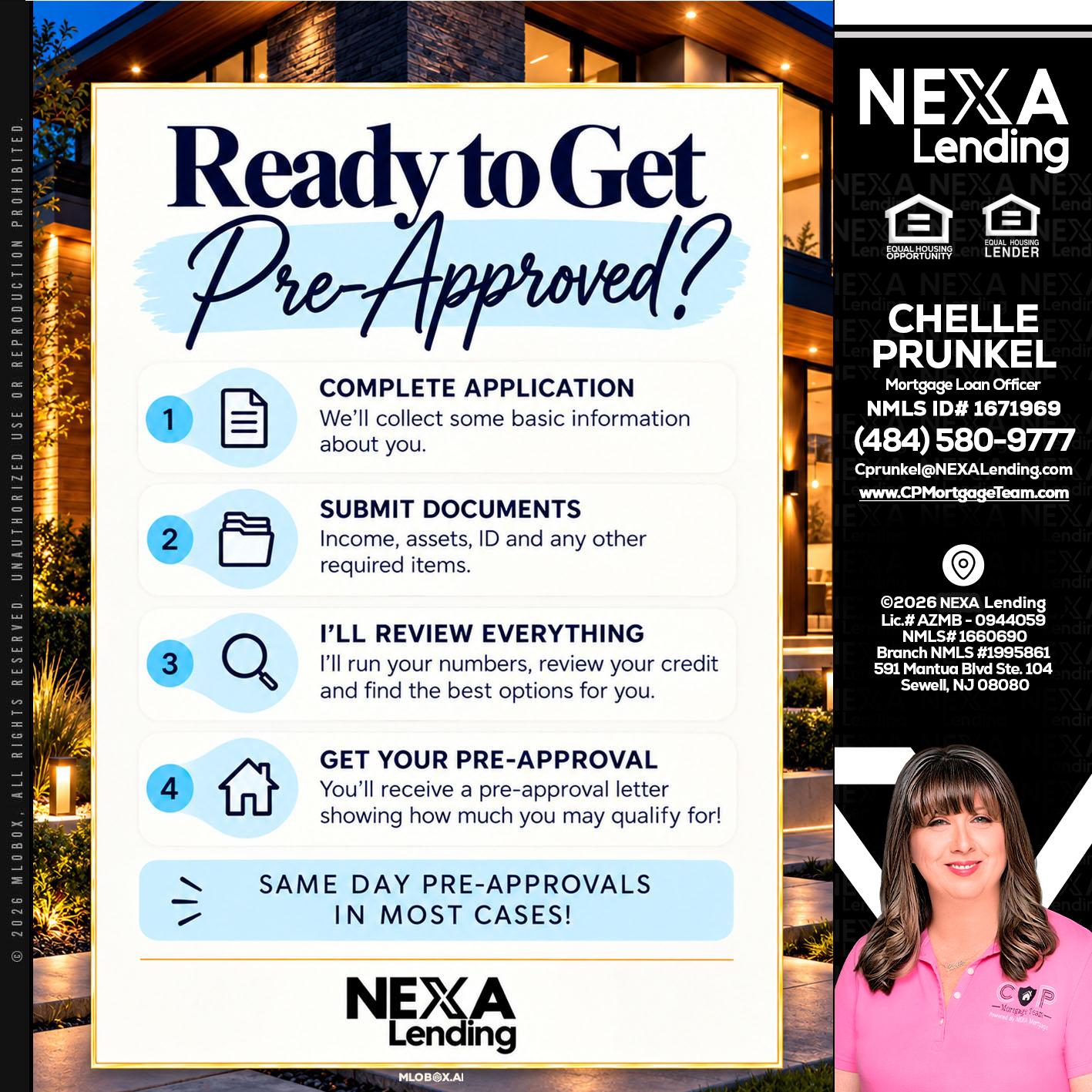 ready to get - Chelle Prunkel -Senior Mortgage Loan Officer