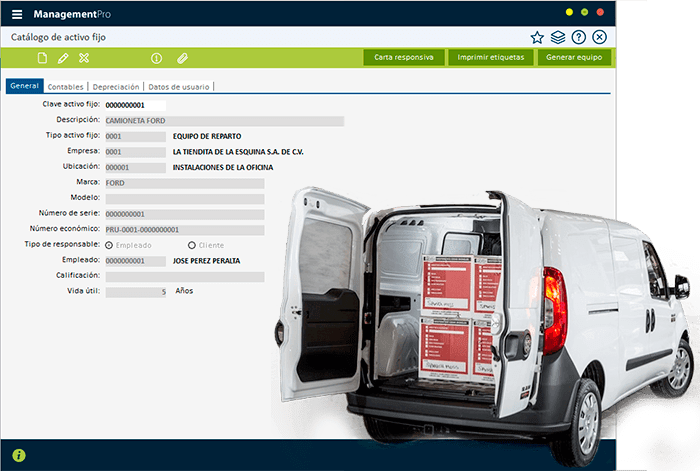 Módulo de Activo Fijo del Sistema ERP ManagementPro