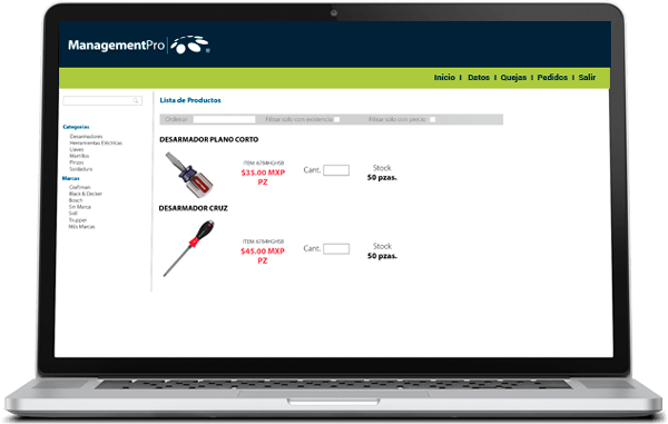 Ecommerce del Sistema ERP Ventas
