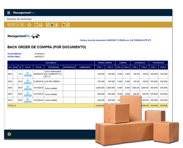 Módulo de Compras del Sistema ERP ManagementPro