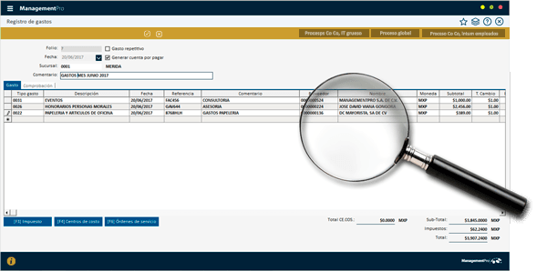 Módulo Financiero del Sistema ERP ManagementPro
