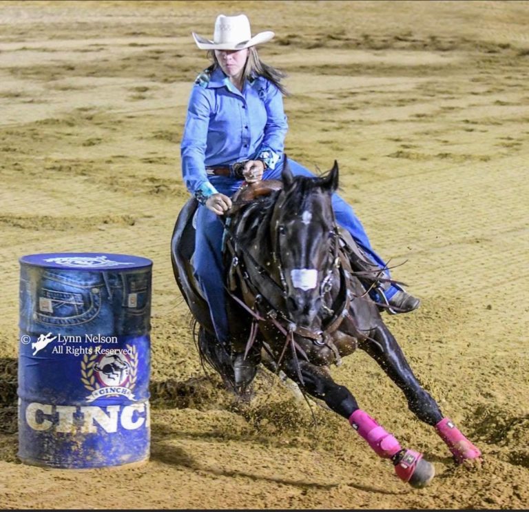 Karlee Benincasa competing at Cowtown Rodeo.