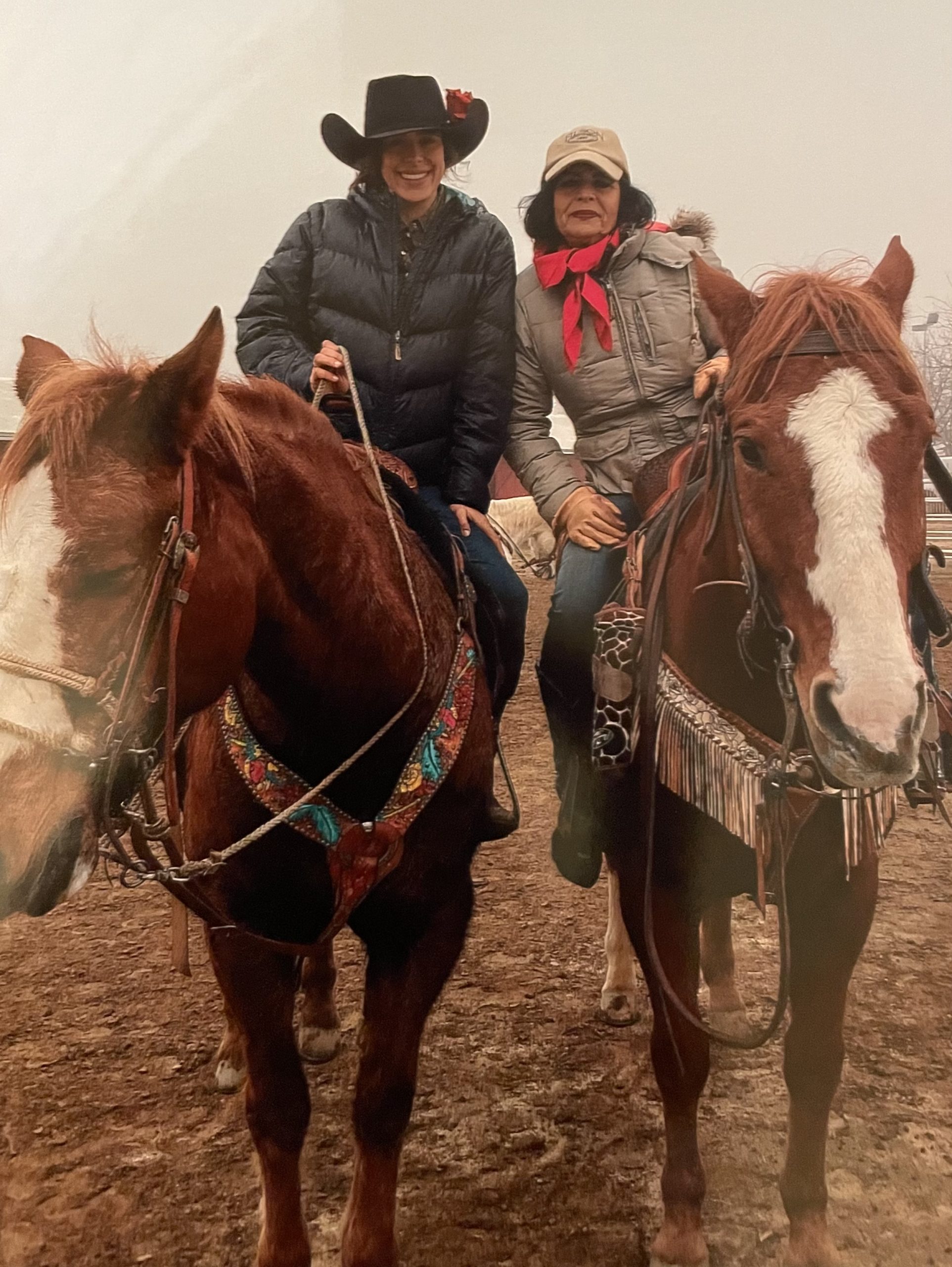 Quincy Eldridge’s niece Lily, who recently wed NFR qualifying saddle bronc rider Dawson Hay, pictured with her late grandmother, Sally Marvel Freeman.