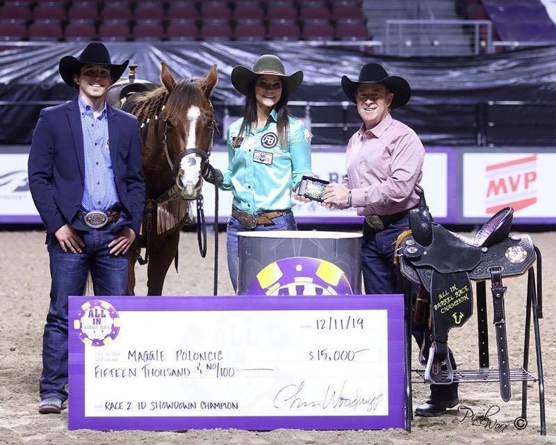 Maggie Poloncic with Puff at the All In Barrel Race