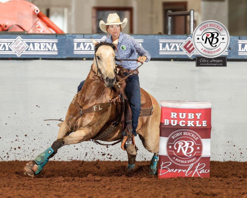 Samantha Flannery at the Pink Buckle barrel race