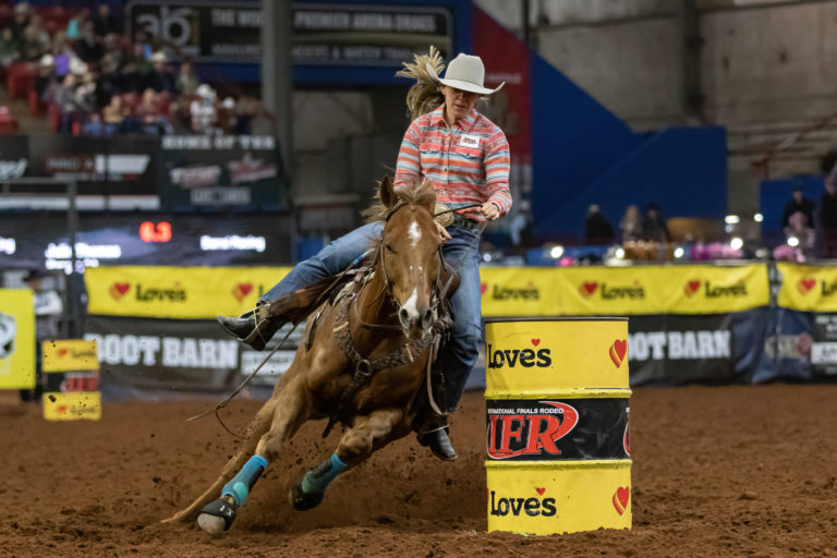 Julie Thomas at the International Professional Rodeo Association finals in Oklahoma in 2022.