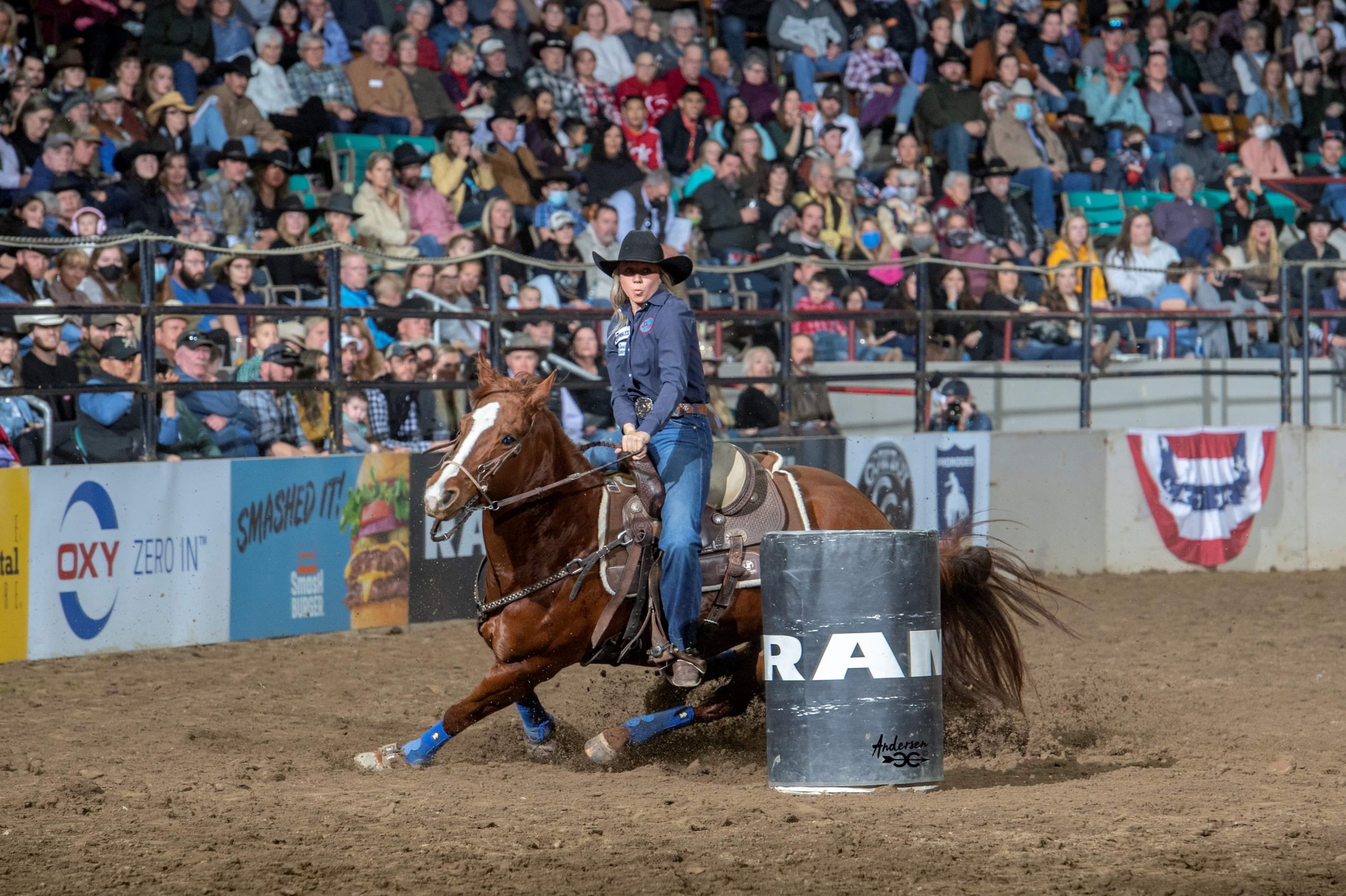 Emma Charleston running barrels at Denver.