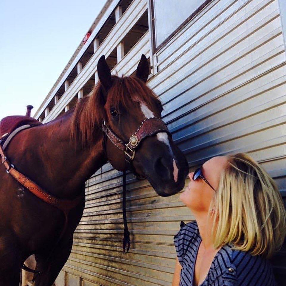 Kylie Weast and her barrel horse.