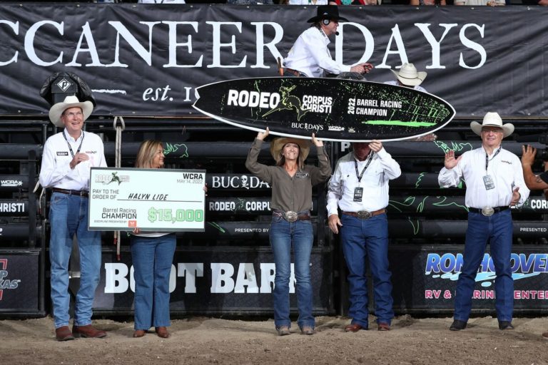 Halyn Lide wins Corpus Christi Barrel Racing surfboard