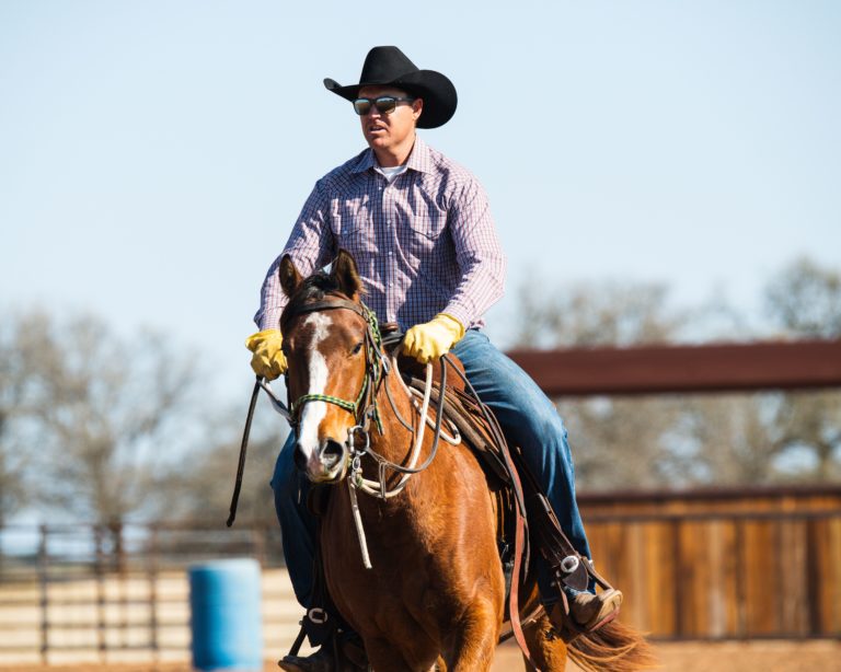 Justin Briggs riding a colt for the first time.