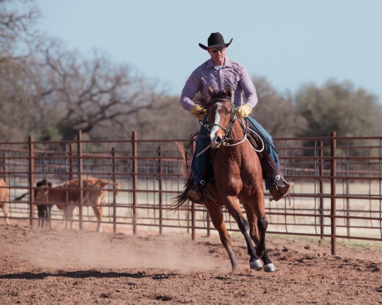 Justin Briggs riding barrel horses