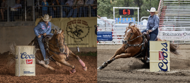 Taycie Matthews and Sadie Wolaver Barrel Racing