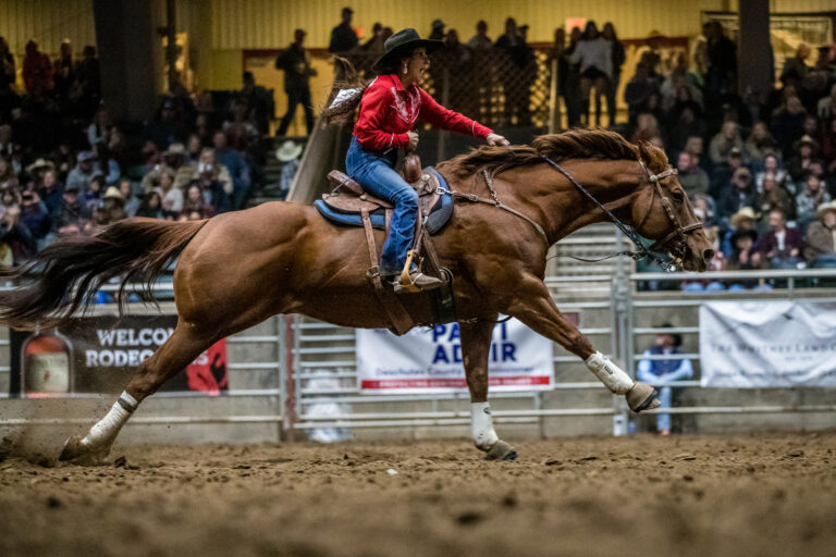 Cheyenna Allan and Three barrel racing