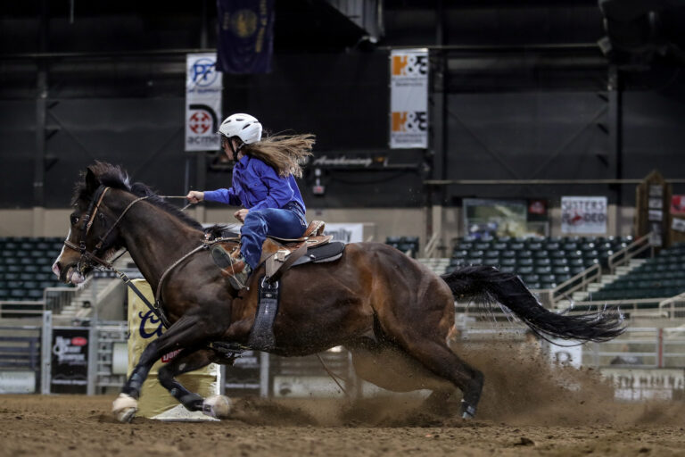 Rachelle Riggers turns a barrel on Magic.