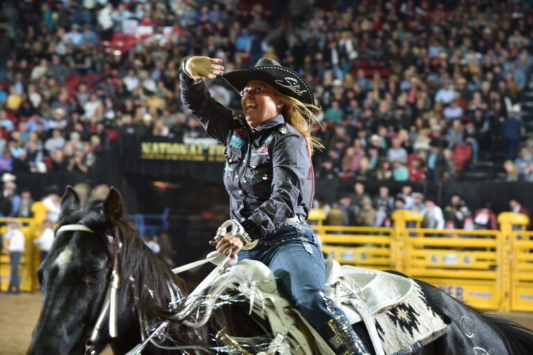 Michele McLeod victory lap